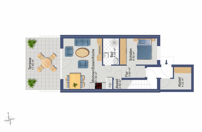 Ferienwohnung in Schönhagen - FerienWohnung Perlentaucher - Grundriss
