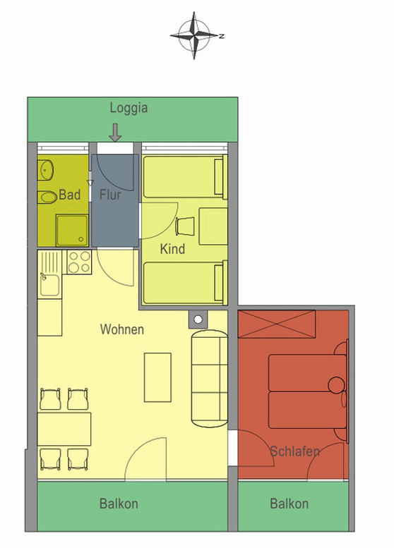 Ferienwohnung in Kellenhusen - Haus Sommerland  EG 3 - Grundriss