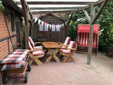 Ferienwohnung in Dahme - Ronjas Reich - Überdachte Terrasse mit Grill
