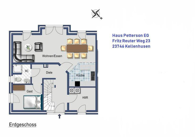 Ferienhaus in Kellenhusen - Petterson - Grundriss EG