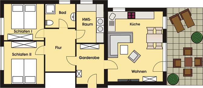 Ferienwohnung in Gr&ouml;mitz - Seehus I - Grndriss