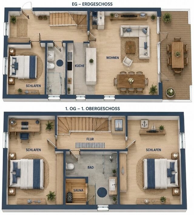 Ferienhaus in Gr&ouml;mitz - Ankerplatz - gem&uuml;tliches Ferienhaus mit Garten und Terrasse f&uuml;r die gro&szlig;e Familie - Bild 20