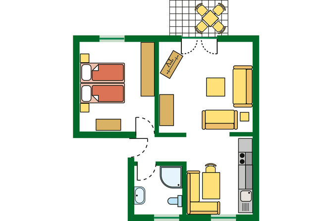 Ferienwohnung in Zingst - Whg B, Ihr Urlaubszuhause - Grundriss der Wohnung