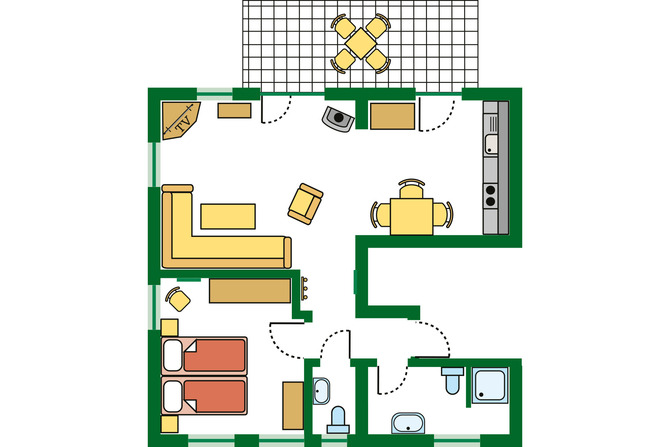 Ferienwohnung in Zingst - Whg S, Ihr UrlaubsZuhause - Grundriss der Wohnung