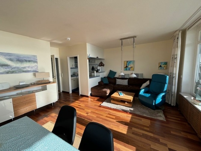 Ferienwohnung in Fehmarn OT Staberdorf - Wohnung am Meer - Wohnzimmer sonnig