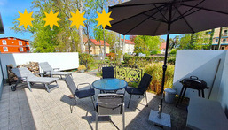 Anna**** Whg1 Brinkmannhaus 4-Sterne - praktisch fast am Strand, Terrasse, Grill